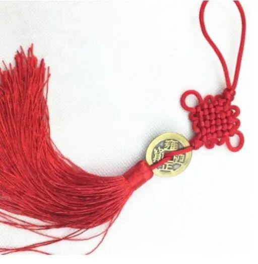 Chinese Feng Shui Coins Red Endless Knot